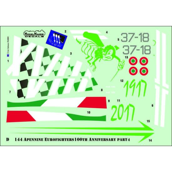 ModelMaker 1/72 D72144 Apennine Eurofighters Part 4 Aircraft Decal ModelMaker 1/72 D72144 Apennine Eurofighters Part 4 Aircraft Decal