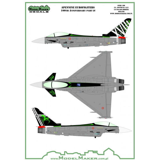 ModelMaker 1/72 D72144 Apennine Eurofighters Part 4 Aircraft Decal ModelMaker 1/72 D72144 Apennine Eurofighters Part 4 Aircraft Decal