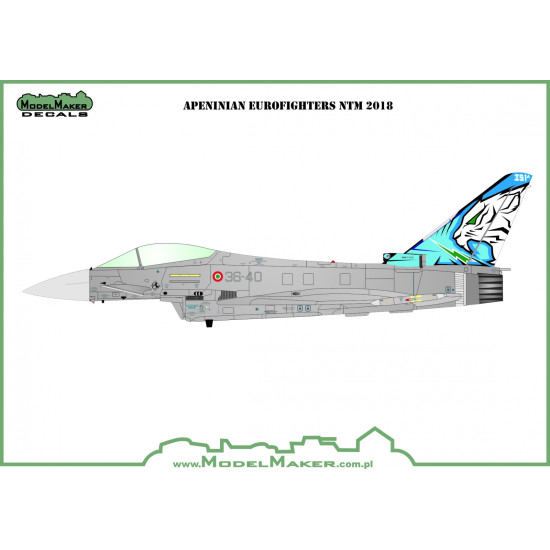 ModelMaker 1/72 D72145 Apeninian Eurofighters NTM 2018 Aircraft Decal ModelMaker 1/72 D72145 Apeninian Eurofighters NTM 2018 Aircraft Decal