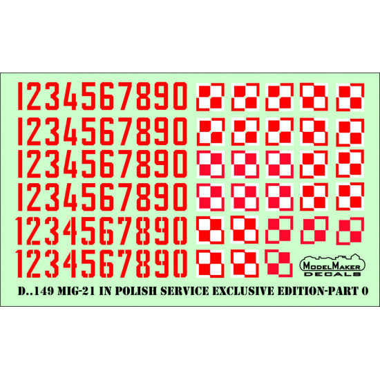 ModelMaker 1/72 D72153 MiG-21 in Polish service exclusive edition part IV Decal ModelMaker 1/72 D72153 MiG-21 in Polish service exclusive edition part IV Decal
