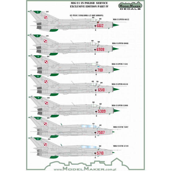 ModelMaker 1/72 D72153 MiG-21 in Polish service exclusive edition part IV Decal ModelMaker 1/72 D72153 MiG-21 in Polish service exclusive edition part IV Decal