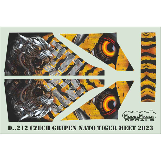 ModelMaker 1/72 D72212 Czech Gripen NATO Tiger Meet 2023 Aircraft Decal ModelMaker 1/72 D72212 Czech Gripen NATO Tiger Meet 2023 Aircraft Decal