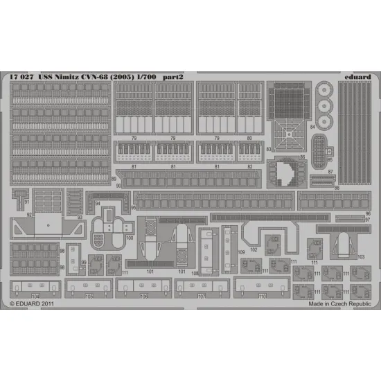 Eduard 17027 1/700 USS Nimitz CVN-68 (2005) 1/700 Photo-Etched for Ships Photo etched set