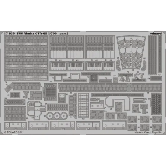 Eduard 17029 1/700 USS Nimitz CVN-68 1/700 Photo-Etched for Ships Photo etched set Eduard 17029 1/700 USS Nimitz CVN-68 1/700 Photo-Etched for Ships Photo etched set