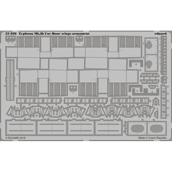Eduard 23026 1/24 Typhoon Mk.Ib Car Door wings armament AIRFIXA19003 Photo-Etched for Aircraft Photo etched set