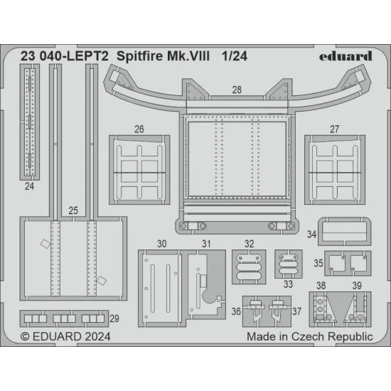 Eduard 23040 1/24 Spitfire Mk.VIII AIRFIX Photo-Etched for Aircraft