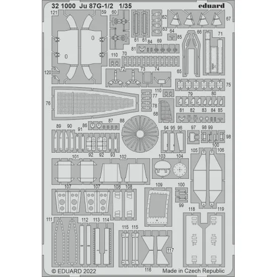 Eduard 321000 1/35 Ju 87G-1/2 Photo-Etched for Aircraft Photo etched set