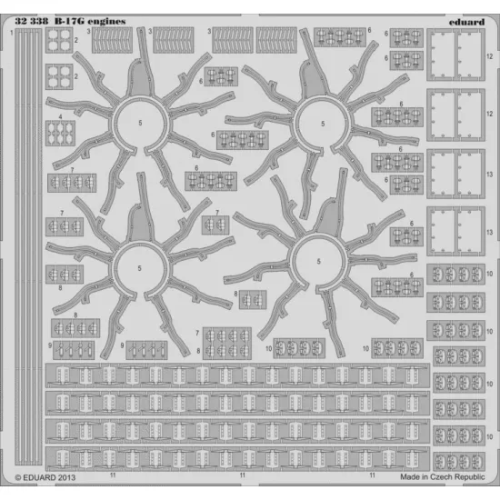 Eduard 32338 1/32 B-17G engines Photo-Etched for Aircraft Photo etched set
