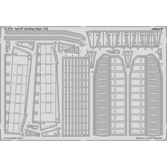 Eduard 32478 1/32 Yak-9T landing flaps Photo-Etched for Aircraft Photo etched set