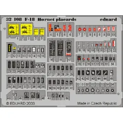 Eduard 32508 1/32 F-18 placards Photo-Etched for Aircraft Photo etched set