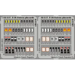 Eduard 32517 1/32 F-16 placards Photo-Etched for Aircraft Photo etched set