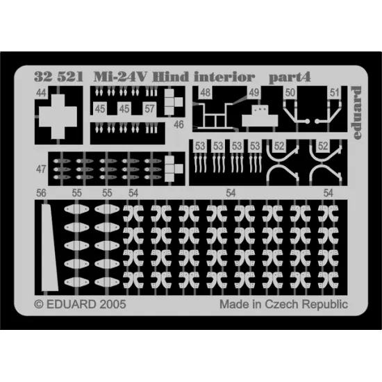 Eduard 32521 1/35 Mi-24V Hind interior Photo-Etched for Aircraft Photo etched set