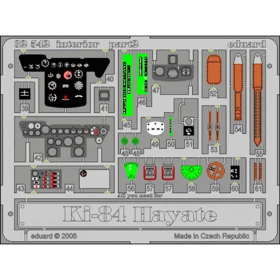 Eduard 32542 1/32 Ki-84 Hayate interior Photo-Etched for Aircraft Photo etched set