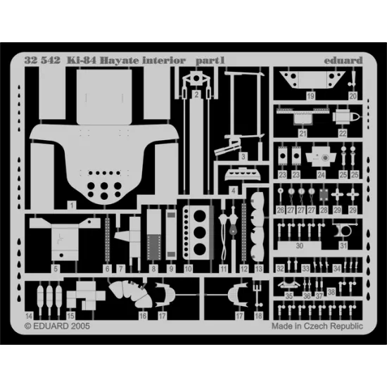 Eduard 32542 1/32 Ki-84 Hayate interior Photo-Etched for Aircraft Photo etched set