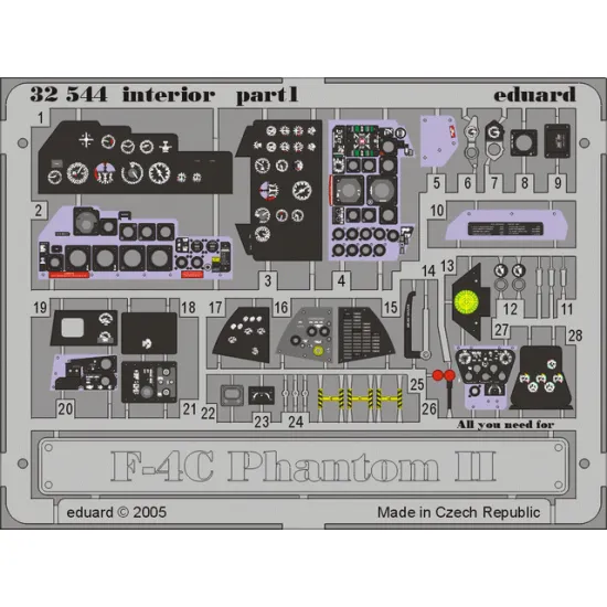 Eduard 32544 1/32 F-4C interior Photo-Etched for Aircraft Photo etched set
