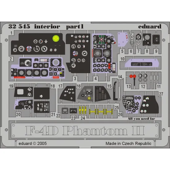 Eduard 32545 1/32 F-4D interior Photo-Etched for Aircraft Photo etched set