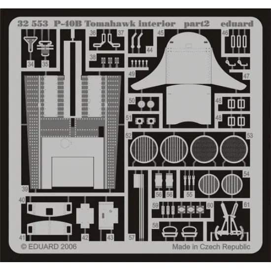 Eduard 32553 1/32 P-40B interior Photo-Etched for Aircraft Photo etched set