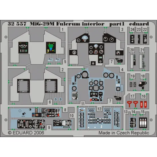 Eduard 32557 1/32 MiG-29M Fulcrum interior Photo-Etched for Aircraft Photo etched set