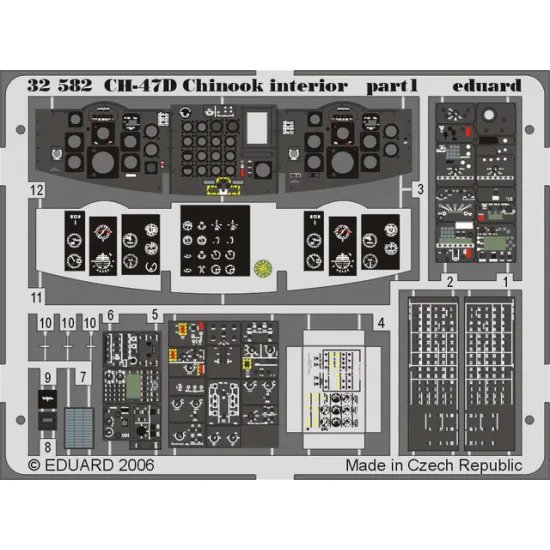 Eduard 32582 1/35 CH-47D Chinook interior Photo-Etched for Aircraft Photo etched set