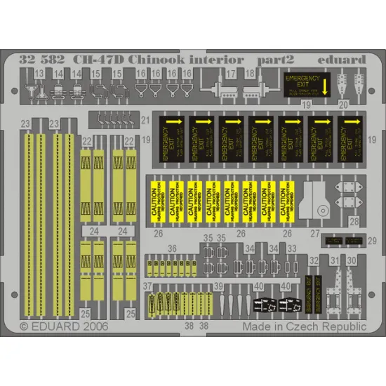 Eduard 32582 1/35 CH-47D Chinook interior Photo-Etched for Aircraft Photo etched set