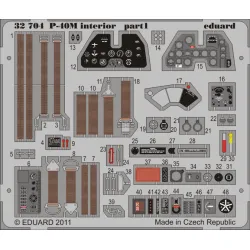 Eduard 32704 1/32 P-40M interior S.A. HASEGAWA Photo-Etched for Aircraft Photo etched set
