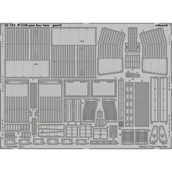 Eduard 32721 1/32 P-51D gun bay late Photo-Etched for Aircraft Photo etched set