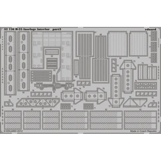 Eduard 32756 1/32 B-25 fuselage interior Photo-Etched for Aircraft Photo etched set