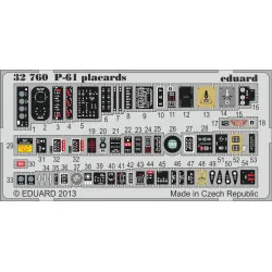 Eduard 32760 1/32 P-61 placards Photo-Etched for Aircraft Photo etched set