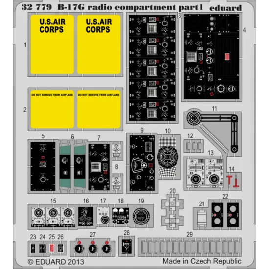 Eduard 32779 1/32 B-17G radio compartment Photo-Etched for Aircraft Photo etched set