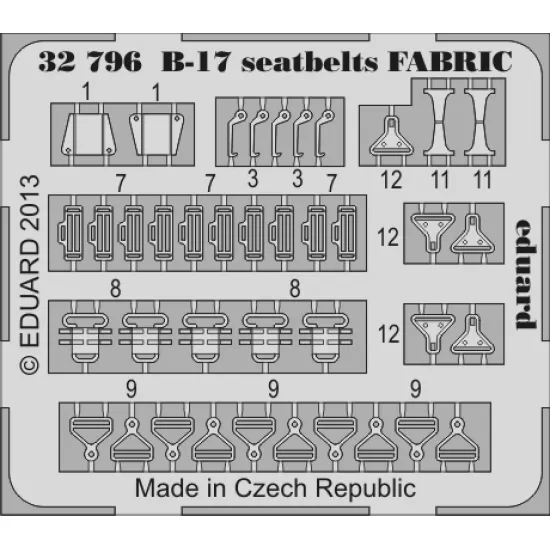 Eduard 32796 1/32 B-17 seatbelts FABRIC Photo-Etched for Aircraft Photo etched set