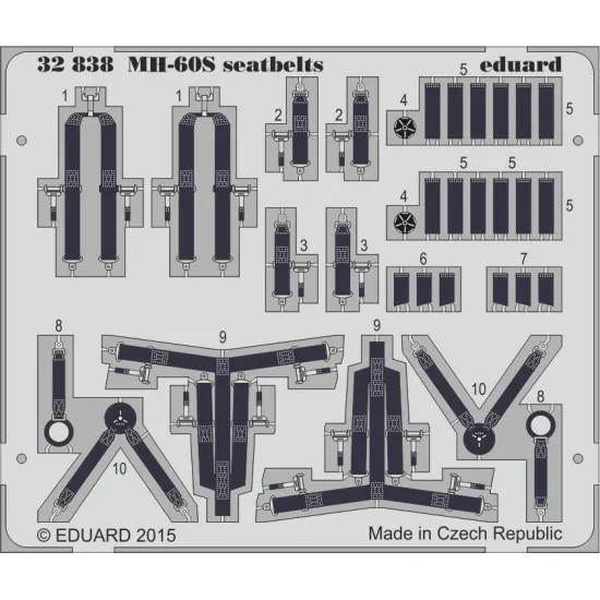Eduard 32838 1/35 MH-60S seatbelts Photo-Etched for Aircraft Photo etched set