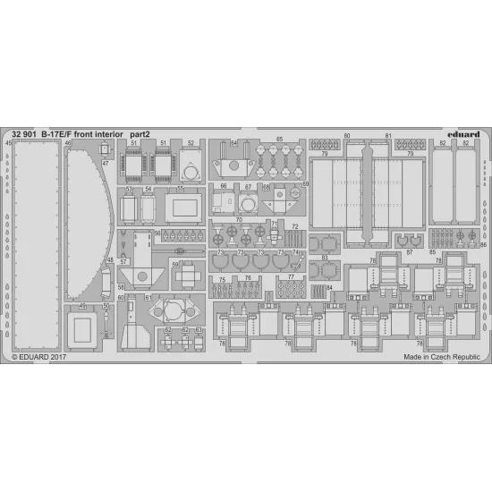 Eduard 32901 1/32 B-17E/F front interior Photo-Etched for Aircraft Photo etched set