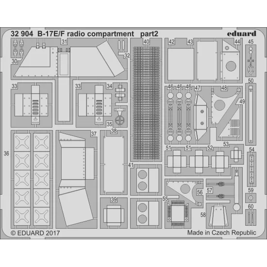 Eduard 32904 1/32 B-17E/F radio compartment Photo-Etched for Aircraft Photo etched set
