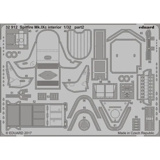 Eduard 32912 1/32 Spitfire Mk.IXc interior Photo-Etched for Aircraft Photo etched set