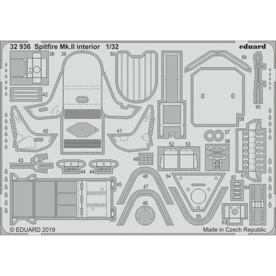 Eduard 32936 1/32 Spitfire Mk.II interior Photo-Etched for Aircraft Photo etched set