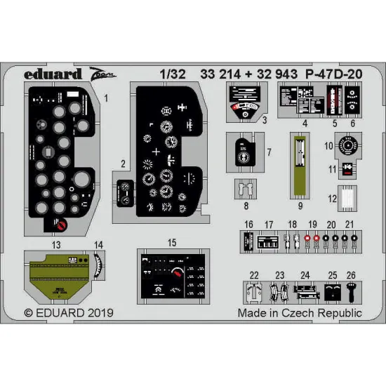 Eduard 32943 1/32 P-47D-20 interior Photo-Etched for Aircraft Photo etched set