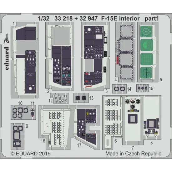 Eduard 32947 1/32 F-15E interior Photo-Etched for Aircraft Photo etched set