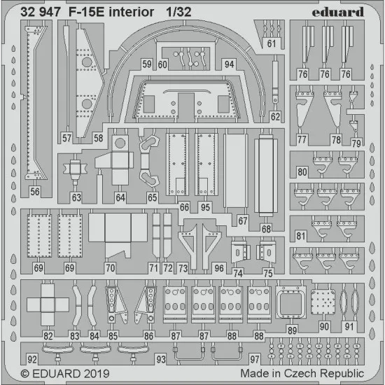 Eduard 32947 1/32 F-15E interior Photo-Etched for Aircraft Photo etched set