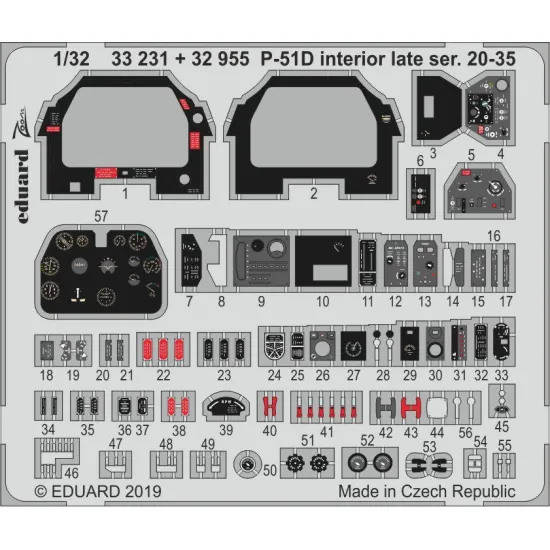 Eduard 32955 1/32 P-51D interior late ser. 20-35 Photo-Etched for Aircraft Photo etched set