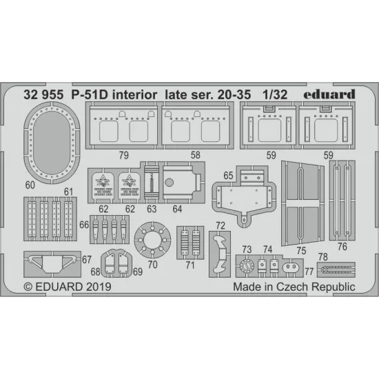 Eduard 32955 1/32 P-51D interior late ser. 20-35 Photo-Etched for Aircraft Photo etched set
