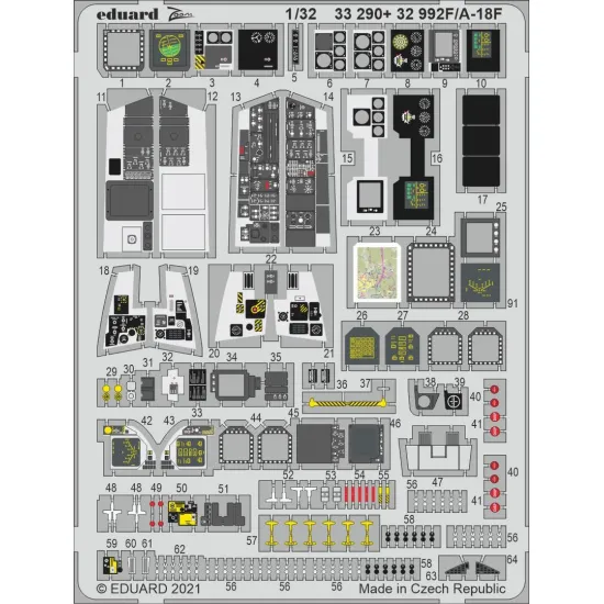 Eduard 32992 1/32 F/A-18F interior Photo-Etched for Aircraft Photo etched set