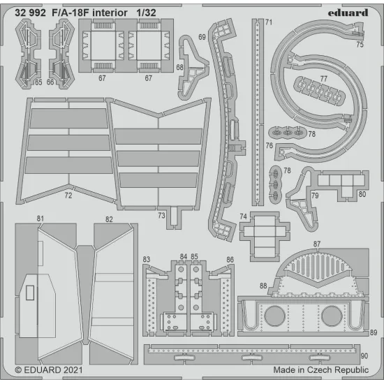 Eduard 32992 1/32 F/A-18F interior Photo-Etched for Aircraft Photo etched set