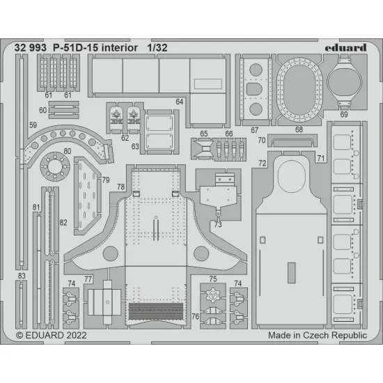 Eduard 32993 1/32 P-51D-15 interior Photo-Etched for Aircraft Photo etched set