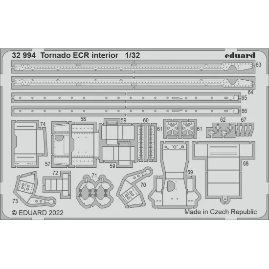 Eduard 32994 1/32 Tornado ECR interior Photo-Etched for Aircraft Photo etched set