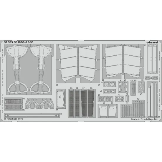 Eduard 32999 1/35 Bf 109G-6 Photo-Etched for Aircraft Photo etched set