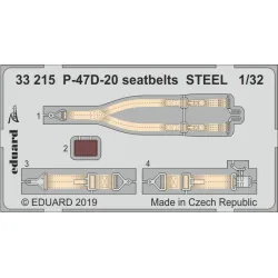 Eduard 33215 1/32 P-47D-20 seatbelts STEEL Photo-Etched for Aircraft Zoom set