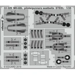 Eduard 33229 1/35 MH-60L pilots/gunners seatbelts STEEL Photo-Etched for Aircraft Zoom set
