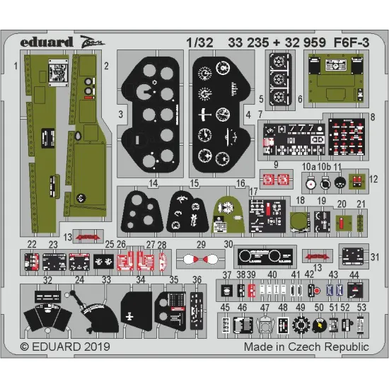 Eduard 33235 1/32 F6F-3 Photo-Etched for Aircraft Zoom set
