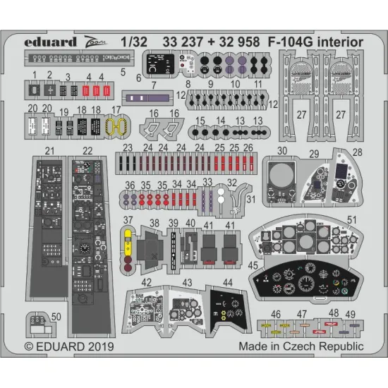 Eduard 33237 1/32 F-104G interior Photo-Etched for Aircraft Zoom set