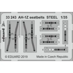 Eduard 33243 1/35 AH-1Z seatbelts STEEL Photo-Etched for Aircraft Zoom set